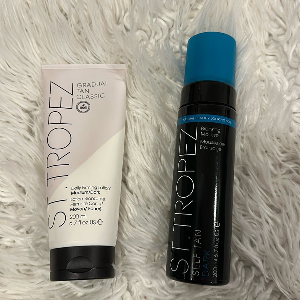 St Tropez tan lotion and bronzing mousse - dark